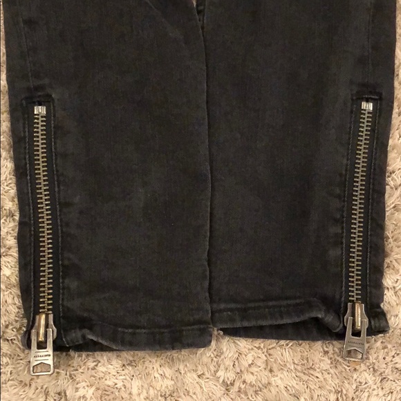 AllSaints “Mast” Black Ankle Zip Skinny Jean - Picture 5 of 8